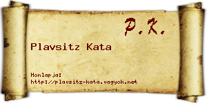 Plavsitz Kata névjegykártya